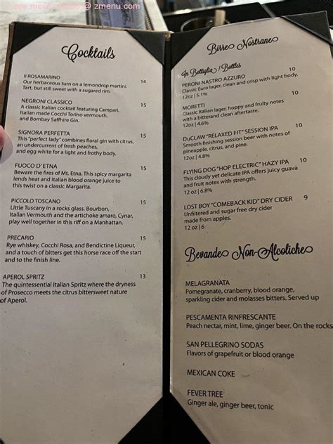 acqua al 2 - annapolis menu